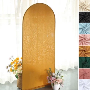 5 ft Fitted Matte Spandex Round Top Wedding Arch Backdrop STAND COVER Events - Picture 1 of 90