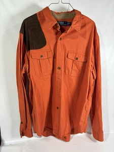Camisa Polo Ralph Lauren Tiro Abotonada Para Hombres XXL 2XL Caza Naranja Bolsillo - Imagen 1 de 5
