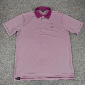 Peter Millar Summer Comfort Polo Shirt Striped Richland Golf Course Mens Large L - Picture 1 of 9