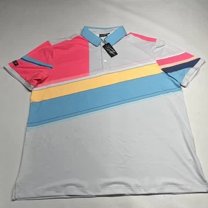 Sunday Swagger Herren Polo 2xl Neu mit Etikett Golf Neon Farbblock - Bild 1 von 4
