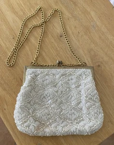 Vintage La Regale  Crystal & Pearl Beaded  Handbag Purse - LN -Excellent - Picture 1 of 5