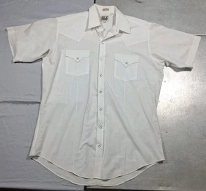 Vintage Ely Cattleman Western Hemd Herren LT Tall Man White Pearl Snap Kurzarm - Bild 1 von 10