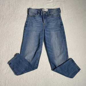 Pantalones de mezclilla Abercrombie Kids tiro alto mini mamá 11/12 regular lavado claro A&F - Imagen 1 de 15