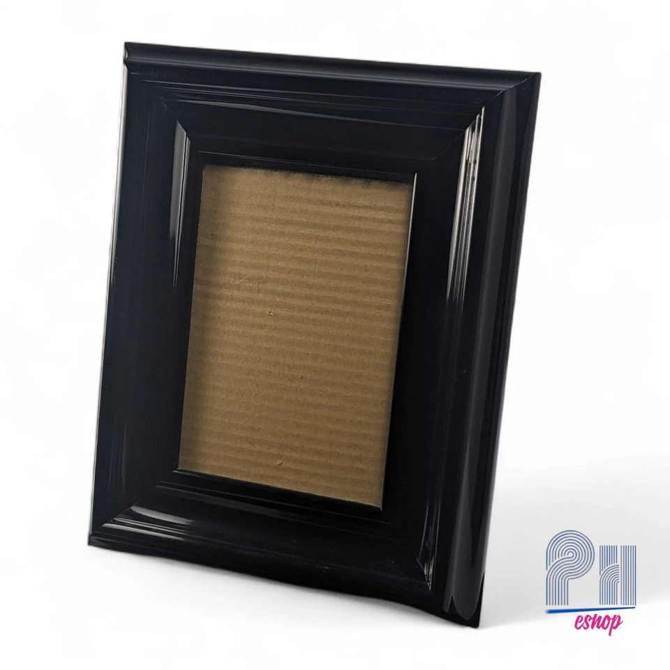 Marco de fotos decorativo negro brillante decoración del hogar 10 3/4"x 8 3/4" se adapta a 5x7" Foto 1 de 4