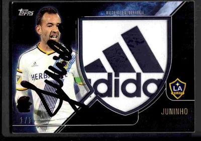 2015 Topps Apex Jumbo Crest Adidas 1/1 Juninho autographed LA Galaxy - Image 1 of 2