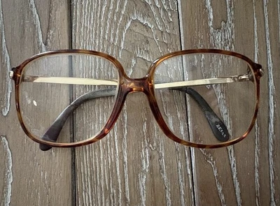 Marcos de carey marrón de gran tamaño vintage de los 80 con detalles dorados Foto 1 de 4