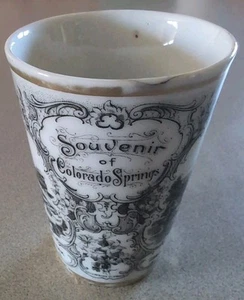 Colorado Springs, Austria Porcelain Souvenir Cup, Pikes Peak, Seven Falls, Etc. - Picture 1 of 6