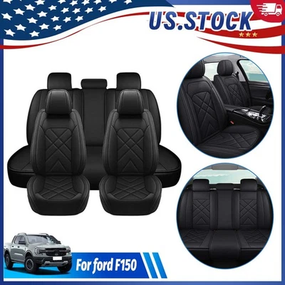 For Toyota for Hilux 2005-2022 Pickup Car Seat Cover PU Leather 5-Seats Black US Foto 1 de 4