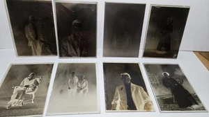 Lotto 8 negativi diapositive foto vetro antico vintage 1900-1911 foto famiglia 5"X7" - Foto 1 di 16