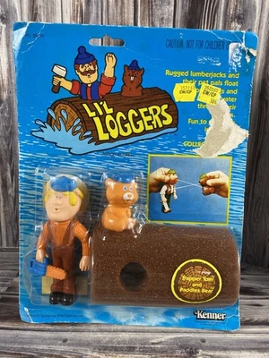 Vintage 1982 Kenner Lil Loggers Trapper Tom and Paddles Bear NEW SEALED MOC RARE - Image 1 of 4