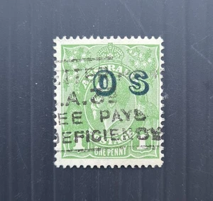 AUSTRALIA  1932 KGV 1d 'OS' OVERPRINT, CofA WATERMARK INVERTED FU WITH CERT - Picture 1 of 3