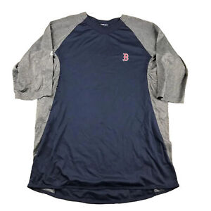 Boston Red Sox Shirt Adult Large Blue ThermaBase Raglan 3/4 Sleeves Tee