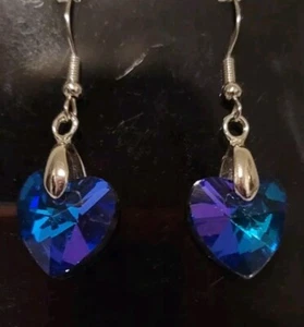 Blue Dangle Drop Earrings Sparkle - Picture 1 of 1