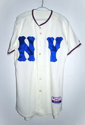 Majestic Auténtico New York Mets Retro Retro Retro Cool Base Jersey 40 Mediano M Foto 1 de 4