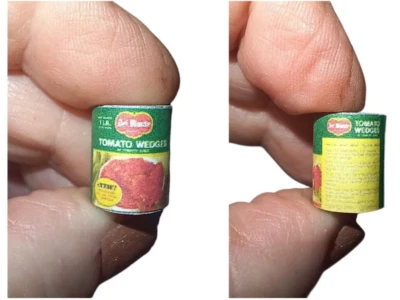 Dollhouse Miniature Vintage Del Monte Tomato Cans - Image 1 of 2