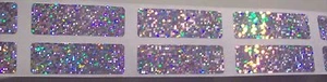 100 Hologram Label Adhesive Stickers .5" x 1.5" Glitter Scratch Off / Lift Off - Picture 1 of 6