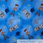 BonEful FABRIC FQ Cotton Quilt Blue TOY STORY Disney Character Buzz Woody Star S