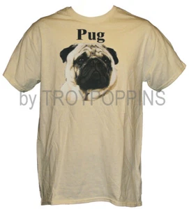 1-MENS WEAR-PUG FACE CUTE PUP BREED PET DOG LOVER WEAR GRAPHIC PRINTED T-SHIRT  - Picture 1 of 4