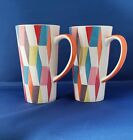 Whittard Of Chelsea Pair Of Multi Coloured Ceramic Tall Mugs