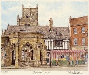Sherborne Dorset Aufgezogener Druck Serie "Portraits Of Britain" - Bild 1 von 2