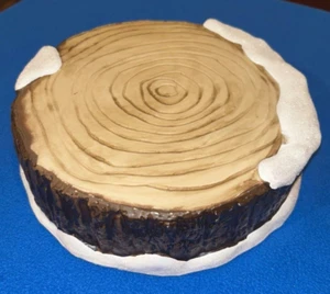 Winter Snow Covered Christmas Tree Stump Blow Mold Plastic Decoration Glitter - Picture 1 of 9