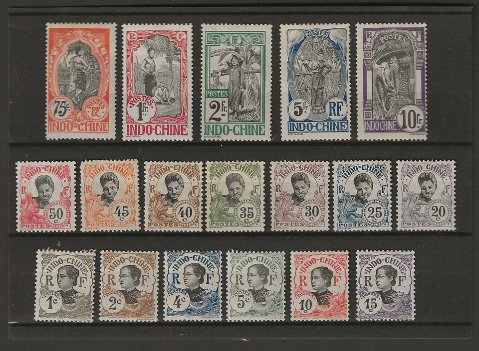 French Indochina/Vietnam 1907 Sc# 41-58 Completed Set of Ex.Fine/Sup Mint/OG.   - Image 1 of 1