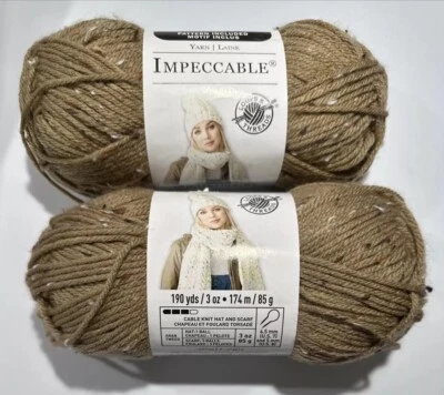 LOT of 2 IMPECCABLE in TAUPE TWEED by LOOPS & THREADS 190yds 3.0oz - Image 1 of 3