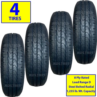 FOUR 155R-12C Micro Mini Van TIRES LT 155R-12 Steel Belted Radial 8PLY RATED - Image 1 of 4