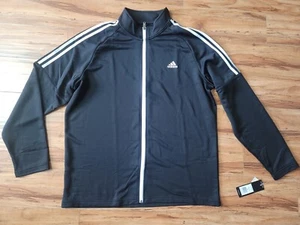 Adidas Jacket Golf Men’s French Terry Crew Black Long Sleeve Full Zip Mens XL - Picture 1 of 5