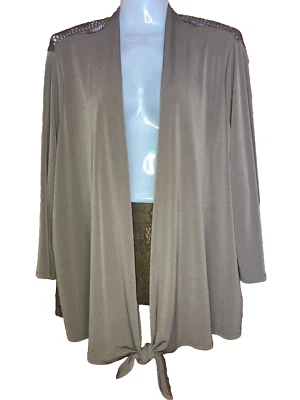 Cárdigan abierto Chicos 3 Easywear verde lazo delantero encaje trasero talla US 14/XL nuevo Foto 1 de 4