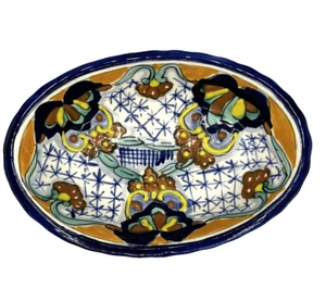 Mexikanische Keramik Southwest Talavera Servier Kasserolle 2,5 Tassen blau - Bild 1 von 11