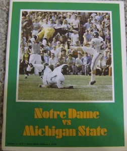 Vintage Notre Dame vs Michigan State Football Game Program October 6, 1973 - Picture 1 of 2
