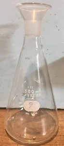 Filtro de boca ancha Pyrex Usa 500 ml Erlenmeyer matraz tamaño 22 No. 5400 - Imagen 1 de 1