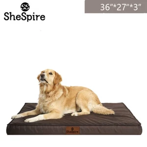 Large Dog Bed Orthopedic Foam Soft Brown Pet Mattress 36x27x3'' -Removable Cover - Picture 1 of 10