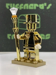 Custom CHROMED OUT (Vac-Metalized) LEGO MR. GOLD Brick Minifigure - Picture 1 of 10