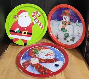 Set of 3 Metal Christmas Holiday Cookie / Serving Trays~ 12.5", Never Used! - Picture 1 of 2