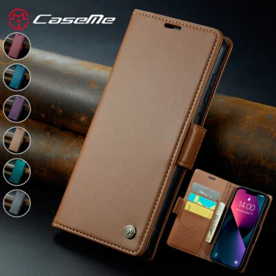 For iPhone16 15 14 13 11 Pro XR SE 7 8 Wallet Case Card Slots Leather Flip Cover - Image 1 of 4