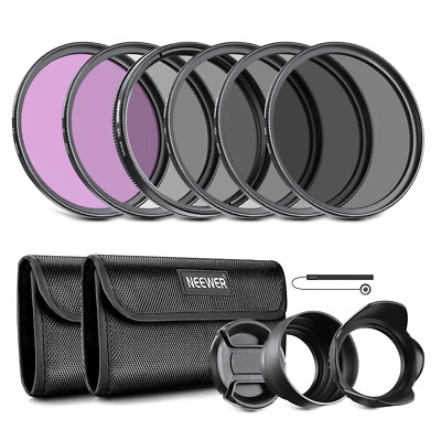 NEEWER 49mm Lens Filter Kit UV，CPL FLD，ND2，ND4，ND8 for Canon Nikon Sony - Image 1 of 4