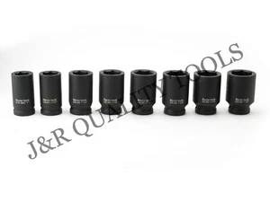 8 PC 3/4" DRIVE DEEP AIR IMPACT SOCKET SET SAE AXLE NUT SOCKETS 6 POINTS TOOL - Picture 1 of 1