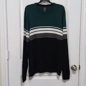 Michael Strahan Mens XXL Modern Fit Stripe Crewneck Wool Blend Sweater - Picture 1 of 8