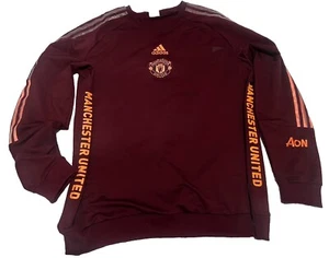 Manchester United Adidas Sweater Jumper Crew Neck Training Top Vintage XXL - Picture 1 of 13