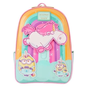 Mini Mochila Loungefly Minions Esponjosa Unicornio Arco Iris - Oficial Unicornio en Movimiento - Imagen 1 de 6