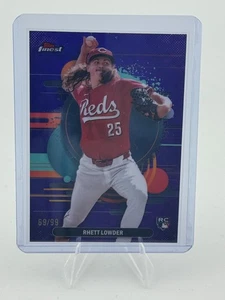 2025 Topps Finest Rhett Lowder #104 Uncommon Blue Refractor /150 RC Rookie Reds - Picture 1 of 2