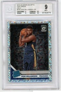 * ZION WILLIAMSON * 2019-20 DONRUSS OPTIC FAST BREAK REFRACTOR RC MINT BGS 9 - Picture 1 of 1