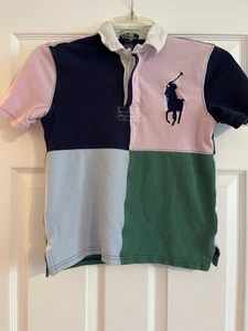 Polo by Ralph Lauren Youth Size 8-10 Big Pony Polo #9 Short Sleeve Shirt Blue - Picture 1 of 6