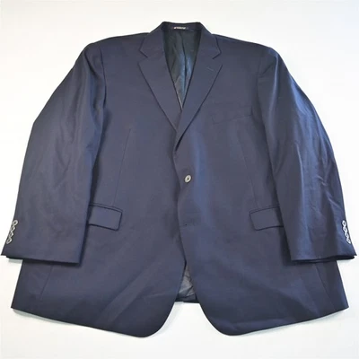 Chaqueta Blazer Abrigo Deportivo Hart Shaffner Marx 52R Azul Marino 100% Lana Plata Botón Foto 1 de 4