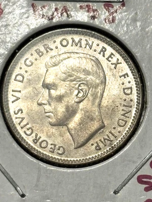 AUSTRALIA 1943D 6 PENCE, KM38, CH BU-GEM, 0.925 SILVER, FREE USA SHIPPING - Image 1 of 4