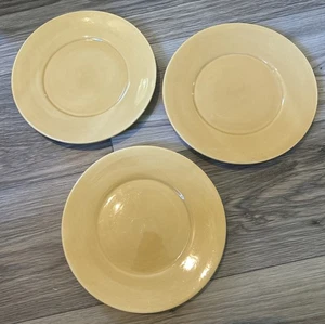 3 Tischplatten Galerie Misto rund Gold 8 1/2" Salatteller handbemalt Keramik - Bild 1 von 3