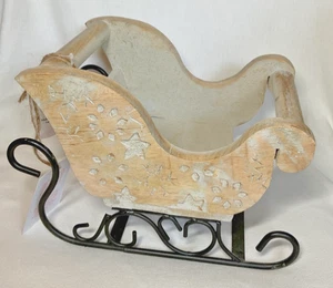 Martha Stewart Schlitten Holz & Metall DISTRESSED SNOW STARS Neu mit Etikett - Bild 1 von 4