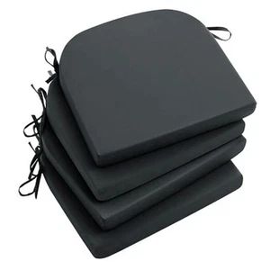 Outdoor Chair Cushion Set of 4, Waterproof Round 17" x 16" x 2" Dark Grey - Picture 1 of 8